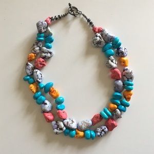 Handmade western multi-color chunky necklace
